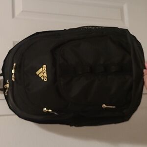 Adidas Backpack, Black & Gold, With Laptop Sleeve For Up To 15" Laptop